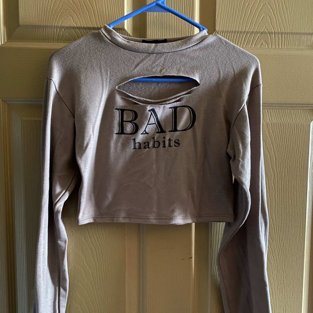 Bad Habit crop top. Long sleeve.